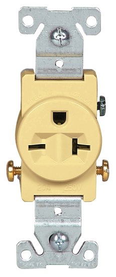 (image for) RECEPTACLE SNGL IVORY 20A 250V