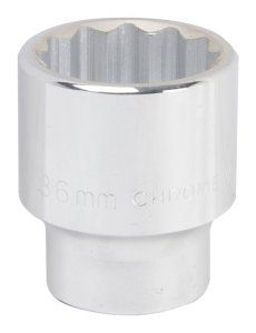 (image for) Vulcan MT-SM6036 Drive Socket, 36 mm Socket, 3/4 in Drive, 12-Point, Chrome Vanadium Steel, Chrome