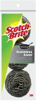 (image for) Scotch-Brite 214C Scrub Pad, Steel Abrasive, Silver