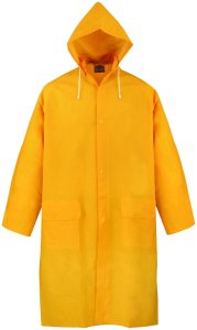 (image for) Diamondback PY-800L Raincoat, L, Polyester/PVC, Yellow, Comfortable Corduroy Collar, Double Fly Snap Closure, Knee