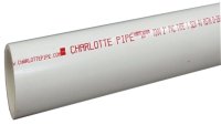 (image for) Charlotte Pipe PVC 07200 0800 Pipe, 2 in, 20 ft L, SCH 40 Schedule, PVC, White