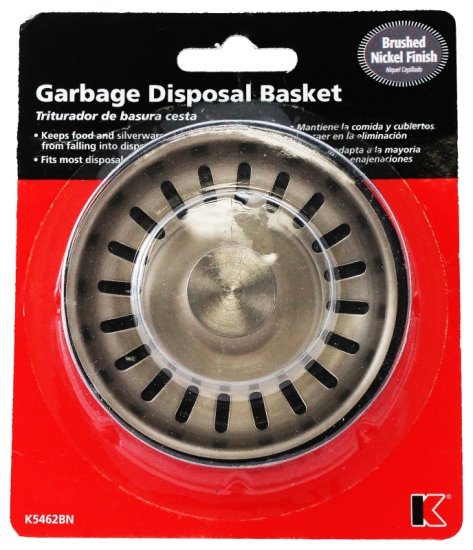 (image for) Plumb Pak K5462BN Garbage Disposal Strainer/Stopper, Steel, Brushed Nickel