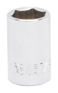 (image for) Vulcan MT6485031 Drive Socket, 7/16 in Socket, 1/4 in Drive, 6-Point, Chrome Vanadium Steel, Chrome