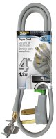 (image for) PowerZone ORD100304 Power Supply Dryer Cord, 10 AWG Cable, 4 ft L, 250 V, Gray