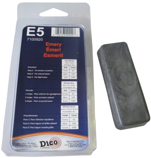 (image for) Dico 7100920 Buffing Compound, 1/2 in Thick, Emery Cloth, Black