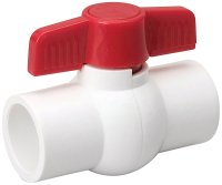 (image for) B & K 107-638HC Ball Valve, 2 in Connection, Solvent Weld, 150 psi Pressure, Manual Actuator, PVC Body