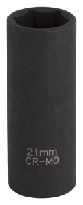(image for) Vulcan MT6580219 Deep Impact Socket, 21 mm Socket, 1/2 in Drive, Deep Drive, 6-Point, Chrome Molybdenum Steel