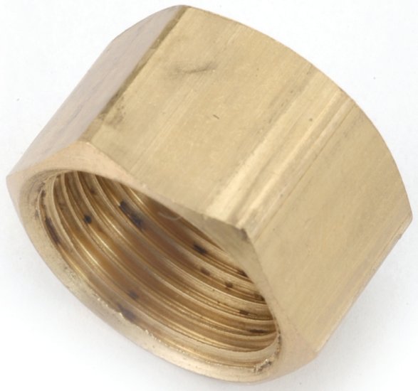 (image for) Anderson Metals 730081-06 Tube Cap, 3/8 in, Compression, Brass