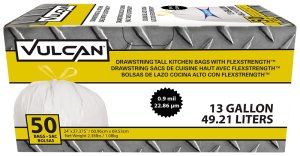 (image for) Vulcan FG-O3812-04 Kitchen Trash Bag, 13 gal, White