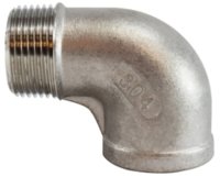 (image for) Anderson Metals 62165B Street Pipe Elbow, 1 in, Threaded, 90 deg Angle, 304 Stainless Steel, Galvanized