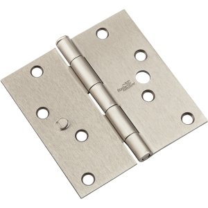 (image for) National Hardware N830-404 Door Hinge, Steel, Satin Nickel, Flush, Removable Pin, Full-Mortise Mounting, 55 lb