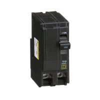 (image for) Square D QO QO2100CP Circuit Breaker, Mini, 100 A, 2 -Pole, 120/240 VAC, 48 VDC, Plug Mounting, Black