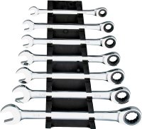 (image for) Vulcan PG7I Wrench Set, 7-Piece, Chrome Vanadium Steel, Mirror Polish, Silver, Specifications: SAE Measurement