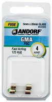 (image for) Jandorf 60686 Fast Acting Fuse, 4 A, 125 V, 10 kA Interrupt, Glass Body