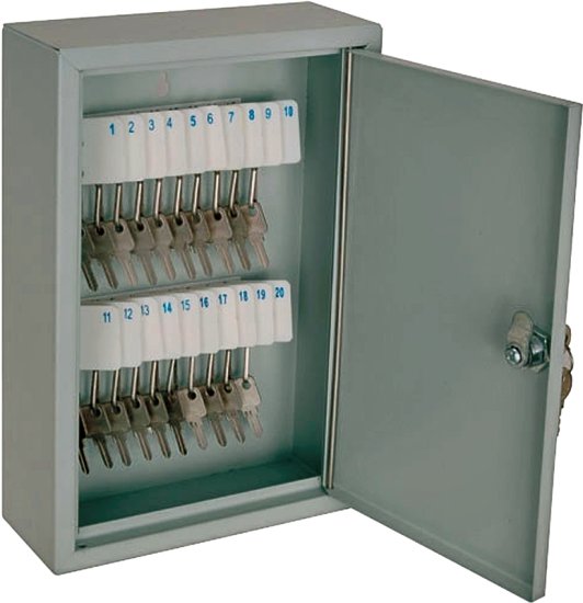 (image for) ProSource TS821 Key Box, Keyed Lock, Steel, Light Gray, 7.875 in W, 11.75 in H, 3.125 in D
