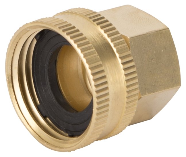 (image for) Landscapers Select GHADTRS-8 Swivel Hose Connector, 1/2 x 3/4 in, FNPT x FNH, Brass, Brass