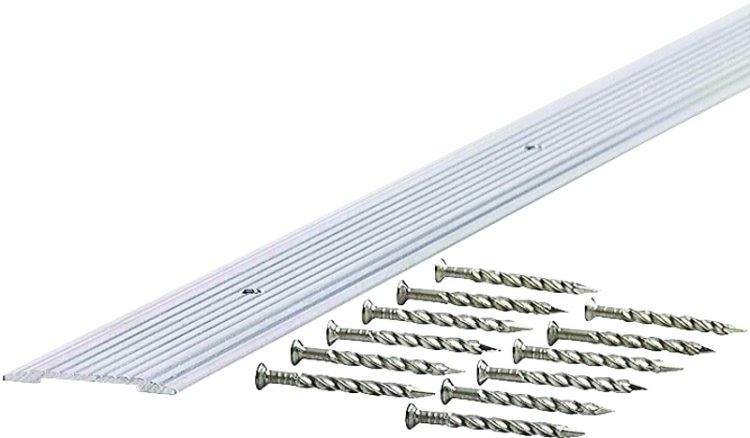 (image for) M-D 78097 Seam Binder, 72 in L, 1-9/32 in W, Fluted Surface, Aluminum, Mill/Silver