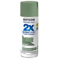 (image for) Rust-Oleum Painter's Touch 2X Ultra Cover 334075 Spray Paint, Satin, Moss Green, 12 oz, Aerosol Can