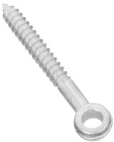 (image for) National Hardware 296BC Series N131-193 Screw Eye, 3 in L Thread, 4 in OAL, Steel, Zinc