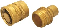 (image for) Landscapers Select GB9615 Hose Connector, 3/4 in, Male and Female, Brass, Brass