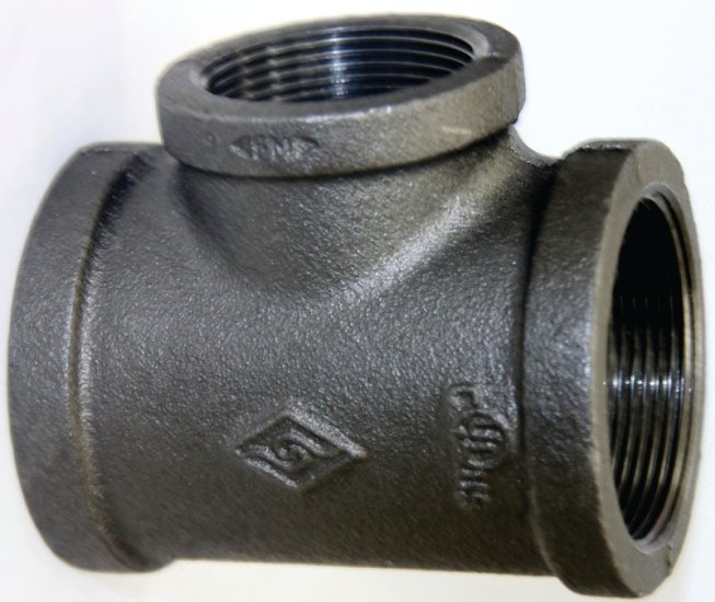 (image for) ProSource 11A3/4X1/2B Pipe Tee, 1/2 x 3/4 x 3/4 in, Threaded, Malleable Iron, SCH 40 Schedule, 300 PSI Pressure