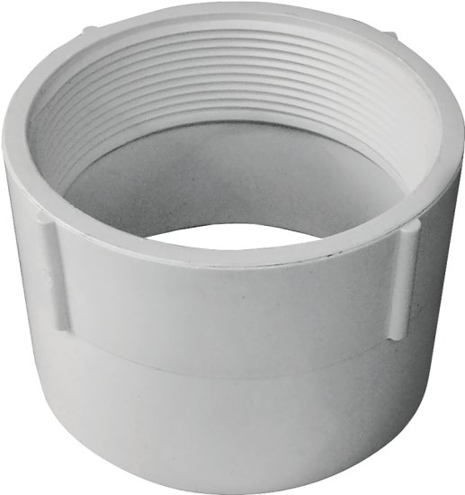 (image for) Canplas 192894 Pipe Adapter, 4 in, FNPT x Hub, PVC, White