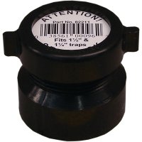 (image for) Canplas 102859ABC Trap Pipe Adapter, 1-1/2 x 1-1/4 in, Hub x Slip, ABS, Black, SCH 40 Schedule