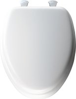 (image for) Mayfair 115EC-00 Toilet Seat with Cover, Elongated, Vinyl/Wood, White, Twist Hinge