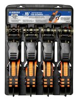 (image for) Ancra SL91 Tie-Down, 1 in W, 15 ft L, Polyester, Bright Orange, 500 lb Working Load, S-Hook End