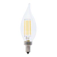 (image for) Feit Electric BPCFC40/927CA/FIL/2 LED Bulb, 120 V, 300 Lumens, 3.3 W, Flame Tip Lamp, 40 W Equivalent, Dimmable, 2/PK