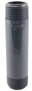 (image for) Genova 300 Series P-34-4 Pipe Nipple, 3/4 in, MIP, PVC, Gray, SCH 80 Schedule, 4 in L