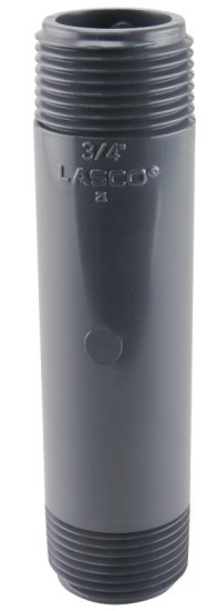 (image for) Genova 300 Series P-34-4 Pipe Nipple, 3/4 in, MIP, PVC, Gray, SCH 80 Schedule, 4 in L
