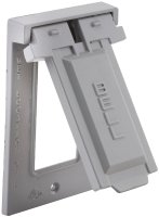 (image for) Hubbell 5103-5 Cover, 4-9/16 in L, 2-13/16 in W, Metal, Gray, Powder-Coated