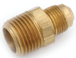 (image for) Anderson Metals 754048-0604 Connector, 3/8 x 1/4 in, Flare x MPT, Brass