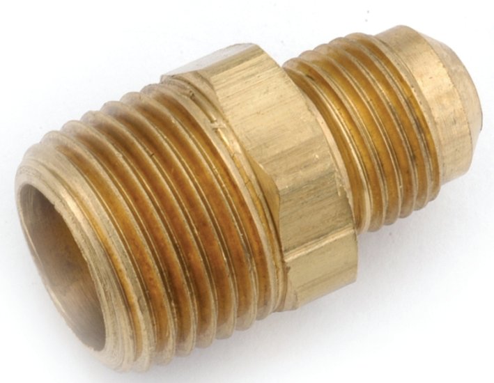(image for) Anderson Metals 754048-0604 Connector, 3/8 x 1/4 in, Flare x MPT, Brass