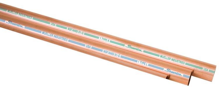 (image for) Streamline 01075 Copper Tubing, 1 in, 10 ft L, Type L
