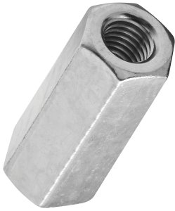 (image for) National Hardware 4003BC Series N182-683 Coupler, UNC Coarse Thread, 3/8-16 Thread, Steel, Zinc
