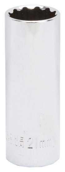 (image for) Vulcan MT6528982 Drive Socket, 21 mm Socket, 1/2 in Drive, 12-Point, Chrome Vanadium Steel, Chrome