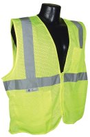 (image for) Radians SV2ZGM-XL Economical Safety Vest, XL, Unisex, Fits to Chest Size: 28 in, Polyester, Green/Silver, Zipper