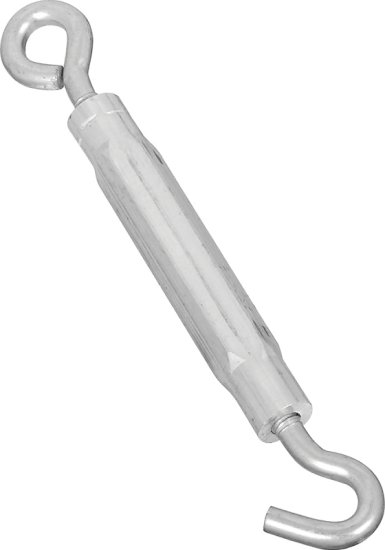 (image for) National Hardware 2172BC Series N221-853 Turnbuckle, 55 lb Working Load, #12-24 Thread, Hook, Eye, 6-1/2 in L Take-Up