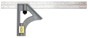 (image for) Johnson 415 Combination Square, 12 in L Blade, 1/8 in, 1/16 in, 1/32 in Graduation, Stainless Steel Blade