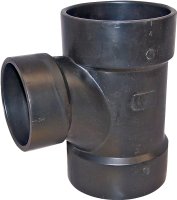 (image for) Canplas 102134BC Reducing Sanitary Pipe Tee, 4 x 2 in, Hub, ABS, Black