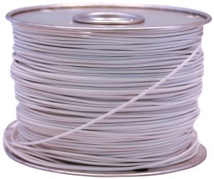 (image for) CCI 55671423 Primary Wire, 12 AWG Wire, 1-Conductor, 60 VDC, Copper Conductor, White Sheath, 100 ft L