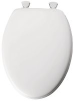 (image for) Bemis 144EC-000 Toilet Seat, Elongated, Molded Wood, White, Twist Hinge
