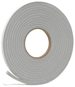 (image for) Frost King V444H Foam Tape, 3/8 in W, 17 ft L, 1/4 in Thick, Vinyl, Gray