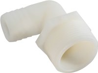 (image for) Anderson Metals 53720-0404 Hose Elbow, 1/4 in, Barb, 1/4 in, MPT, 150 psi Pressure, Nylon