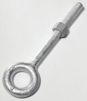 (image for) Baron 24-5/8X8 Eye Bolt, 5/8 in Thread, 3 in L Thread, 1-1/4 in ID x 2-1/2 in OD Dia Eye, 8 in L Shank, Galvanized Steel