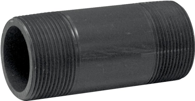 (image for) Genova P-112-4 Pipe Nipple, 1-1/2 in, MIP x MIP, PVC, Gray, SCH 80 Schedule, 4 in L