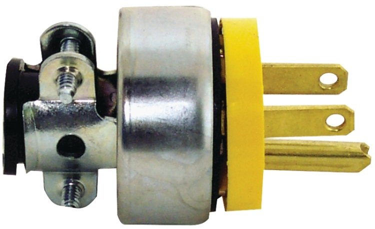 (image for) Eaton Wiring Devices WD2867 Electrical Plug, Straight Body, 1/4 to 5/8 in, 2-Pole, 15 A, 125 V, NEMA: NEMA 5-15