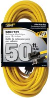 (image for) PowerZone OR500830 Extension Cord, 12 AWG Cable, 50 ft L, 125 V, Yellow